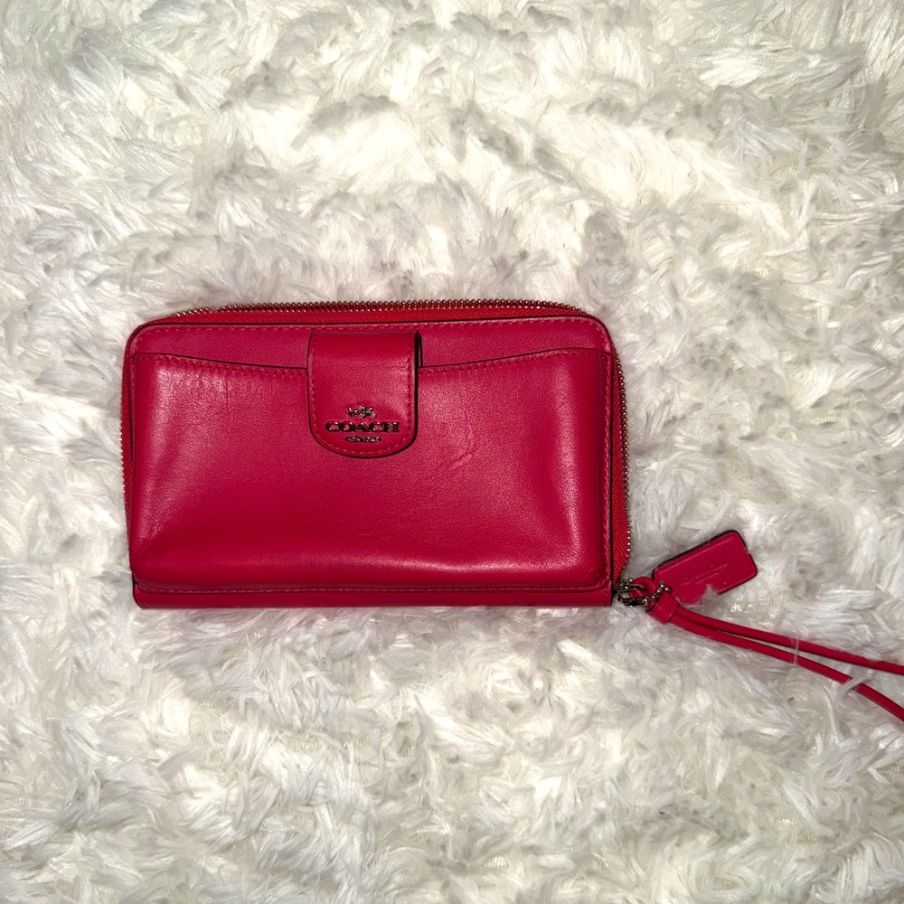 Coach Wrist Wallet in Hot Pink